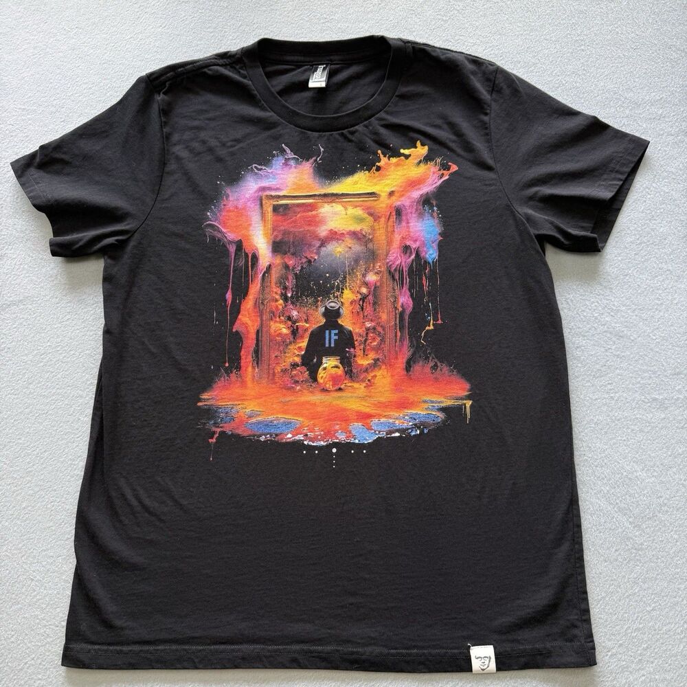IF Movie 2024 Imaginary Foundation Graphic T-Shirt Teen Large Black USA